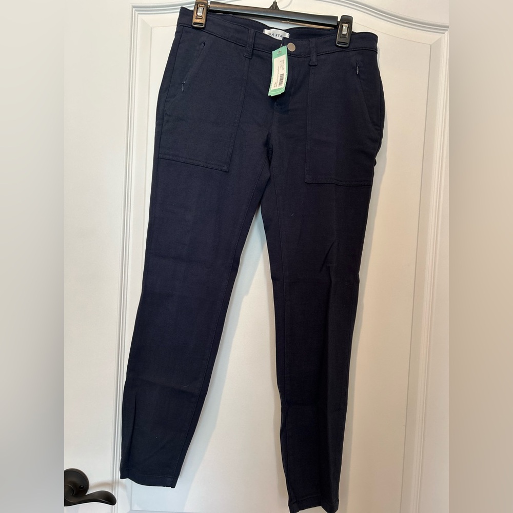 NWT LILA RYAN Navy Ankle Cropped Utility Pants
